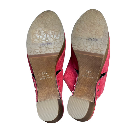 Kate Spade NY Amsterdam Womens Mules Clogs Size 8.5 B Red Suede Womens Slip On - Picture 8 of 8
